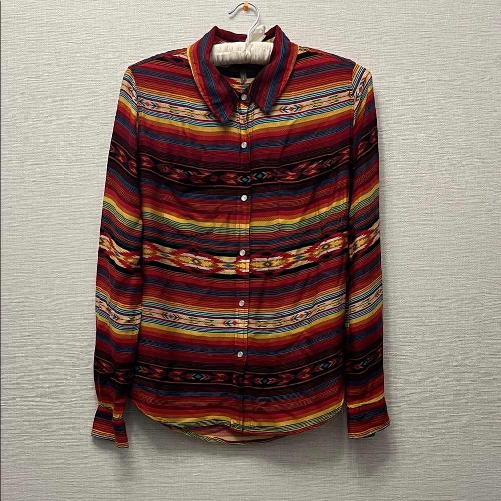 Stetson Striped Serape Button Down Top - image 3